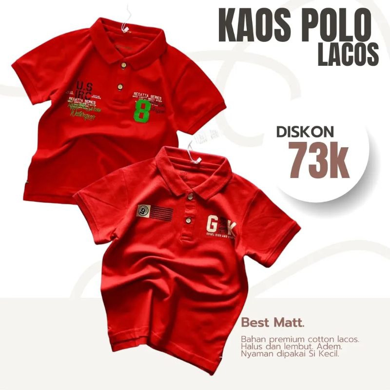 Kaos Polo Wangki Anak Laki Laki  Atasan Anak Cowok Bahan Lacos Premium Keren Berkualitas Distro