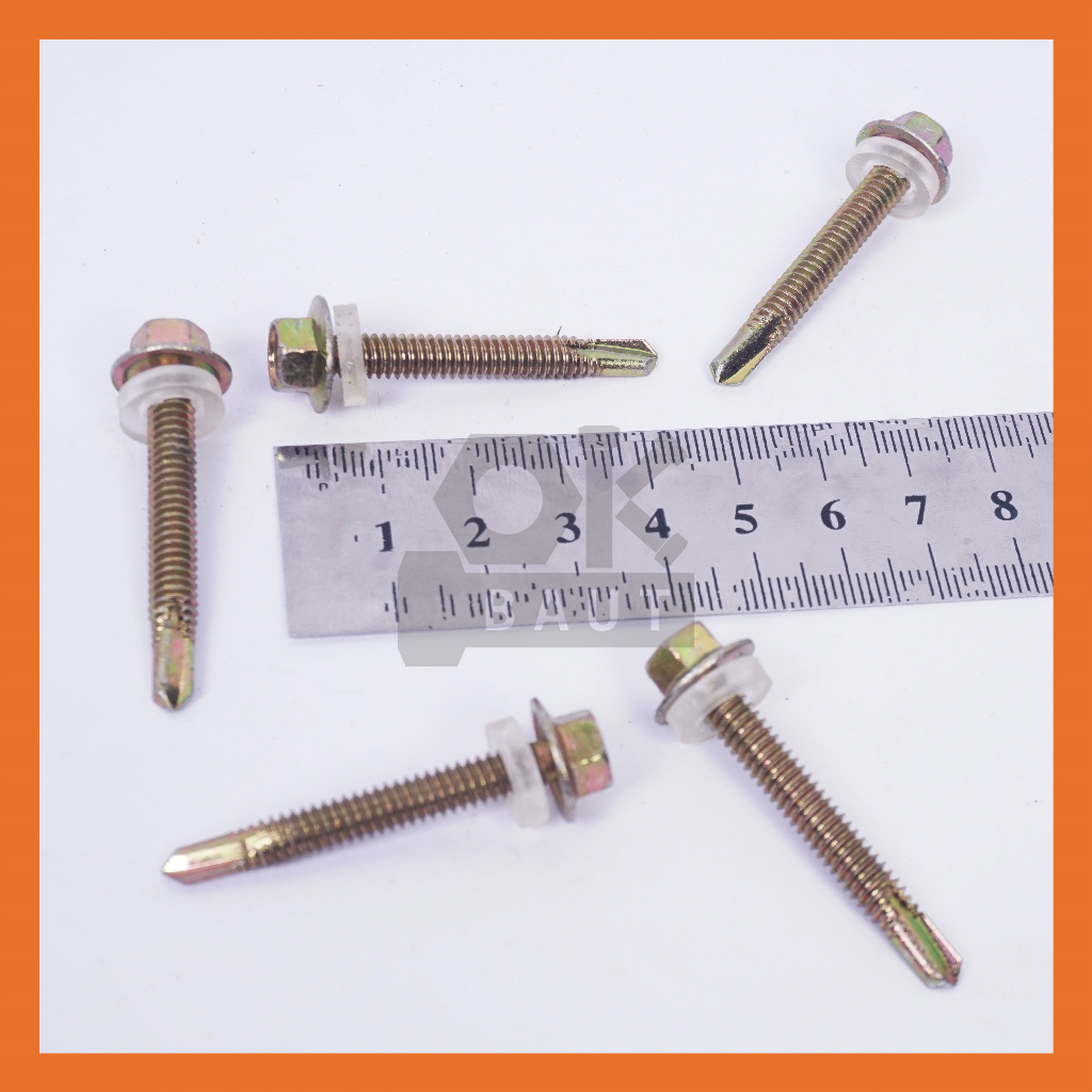 Fix SDS Kuning Karet 12 x 40 drilling screw skrup atap baja ringan