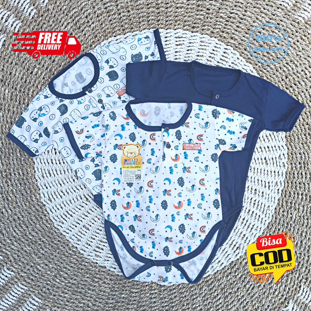 SALE 7.7 Serian Navy - 3 pcs Jumper Bayi NAVY SERIES 0 sd 6 Bulan merk SNI Bolo - Bolo / Baju Bayi Jumper Serian Navy