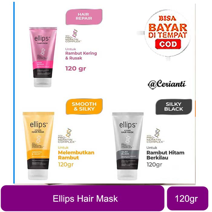 [HAIR MASK KERATIN | 120GR | BPOM] ELLIPS HAIR MASK PRO KERATIN 120GR TUBE_Cerianti