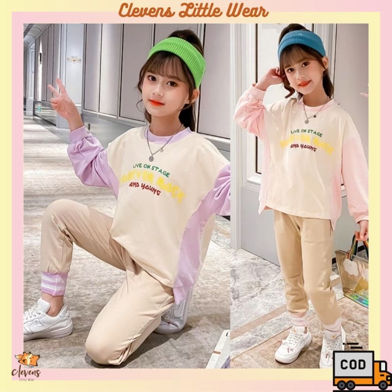 CLV FR Set / Setelan Anak Perempuan Import 5-11 Tahun / Setelan Anak Cewek / Baju Anak Perempuan Kor
