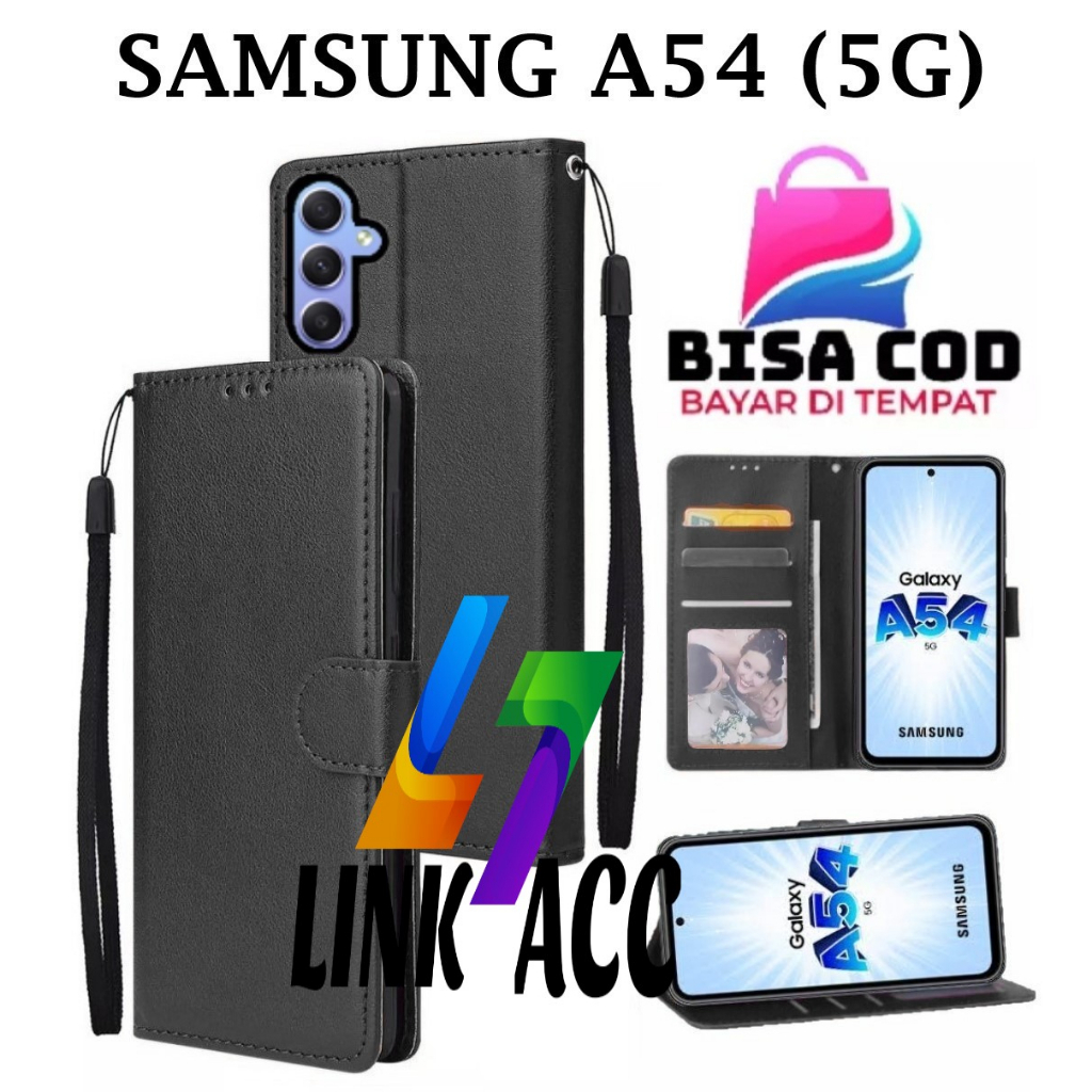 SAMSUNG A54 (5G) FLIP LEATHER CASE PREMIUM-FLIP WALLET CASE KULIT UNTUK SAMSUNG A54 (5G) - CASING