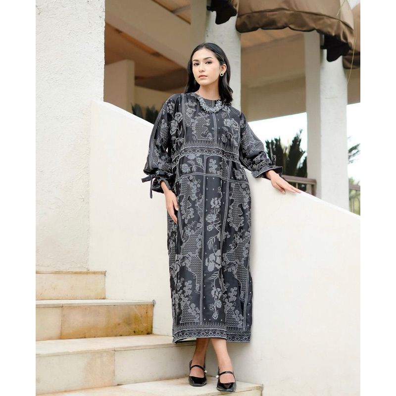 KESHWARI Dress Atkey Gamis Kaftan jastip jasa titip armani silk bordir shoatkey
