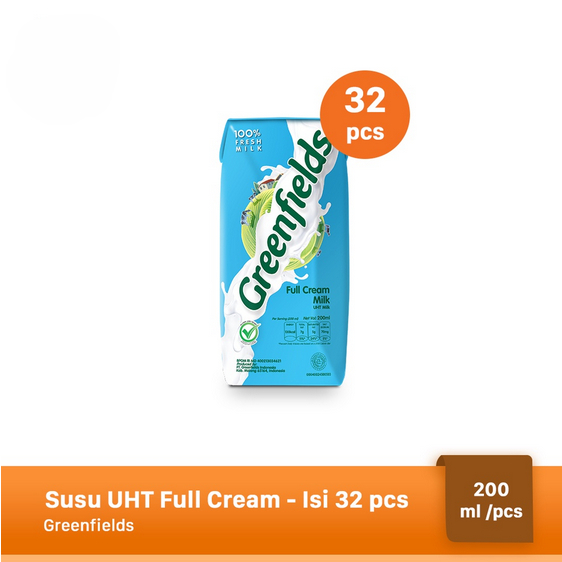 

GREENFIELDS FULL CREAM 32 × 200 ML SUSU UHT CAIR GREENFIELD