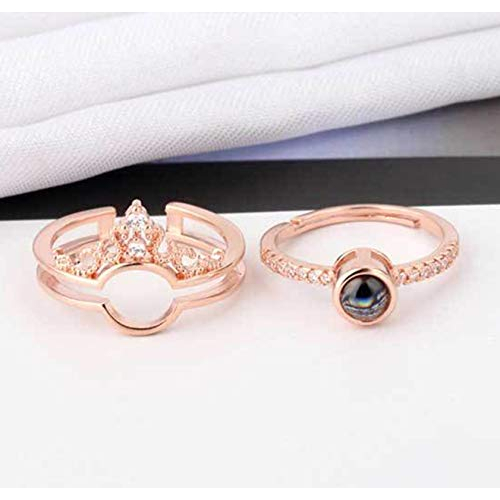 Topspot Diawetkan Mawar Hadiah Ulang Tahun Natal untuk Wanita Perempuan - 925 Sterling Silver I Love You Ring 100 Bahasa Proyeksi Cincin Perhiasan Cincin Hadiah Perhiasan untuk Istri Pacar Tunangan Hadiah Hari Kasih Sayang Romantis untuk Emasnya