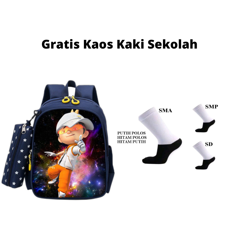 tas sekolah anak laki laki sd tk tas ransel anak boboboy tas anak ngaji jalan jalan santai FREE KAOS KAKI DAN DOMPET PENSIL