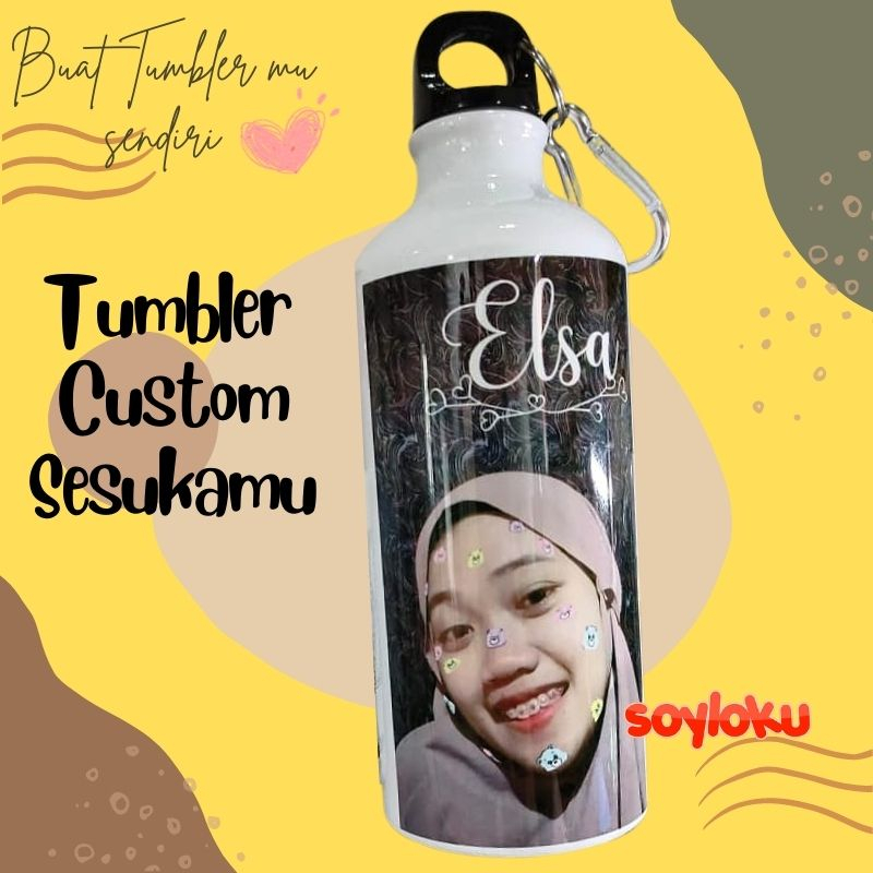 

Tumbler sport custom sehari jadi botol air minum kado cewek cowok anak gift box