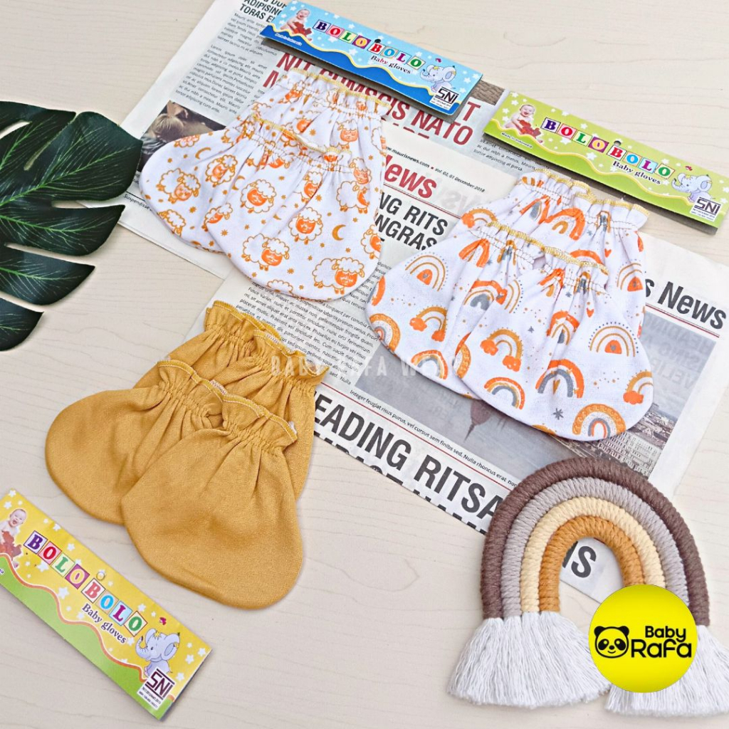 Serian Mustard - 3 pcs/set Sarung Tangan dan Kaos Kaki Bayi MUSTARD SERIES Merk SNI Bolo Bolo