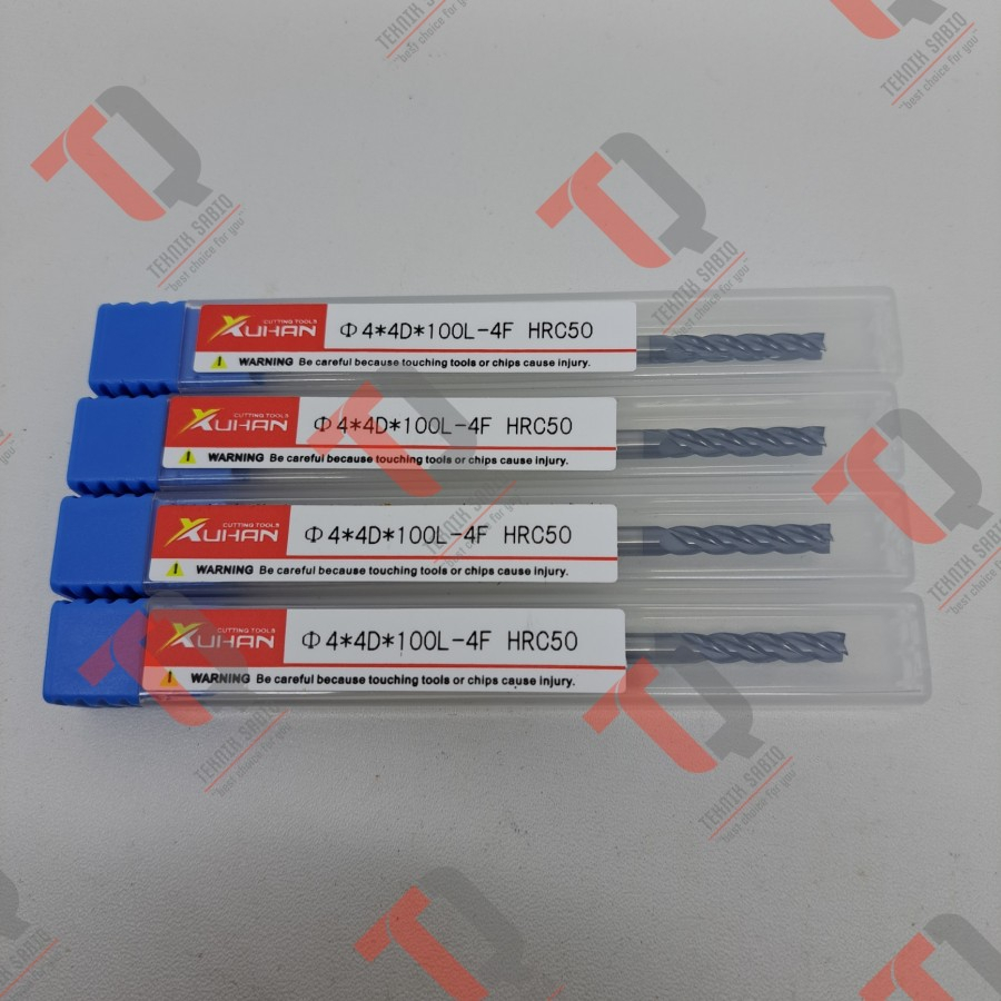 Endmill 4mm 4flute carbide - endmill long 4mm - endmill 4 X 100