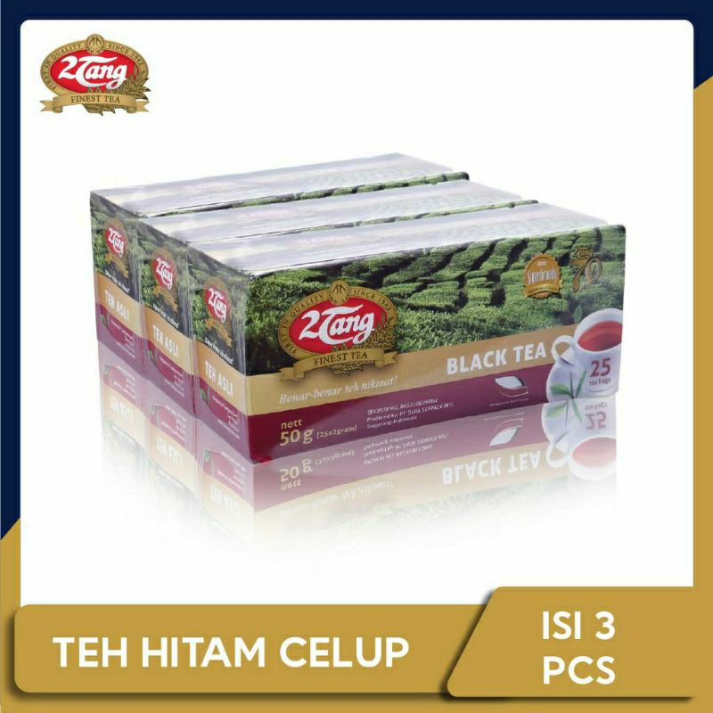 

Teh Celup 2Tang Black Tea/Teh Hitam (3 Box Isi 25/2 gr) ORIGINAL 100%