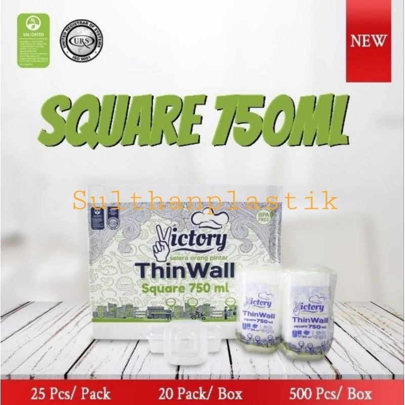 ThinWall Square/Persegi Victory 750ml 25pcs