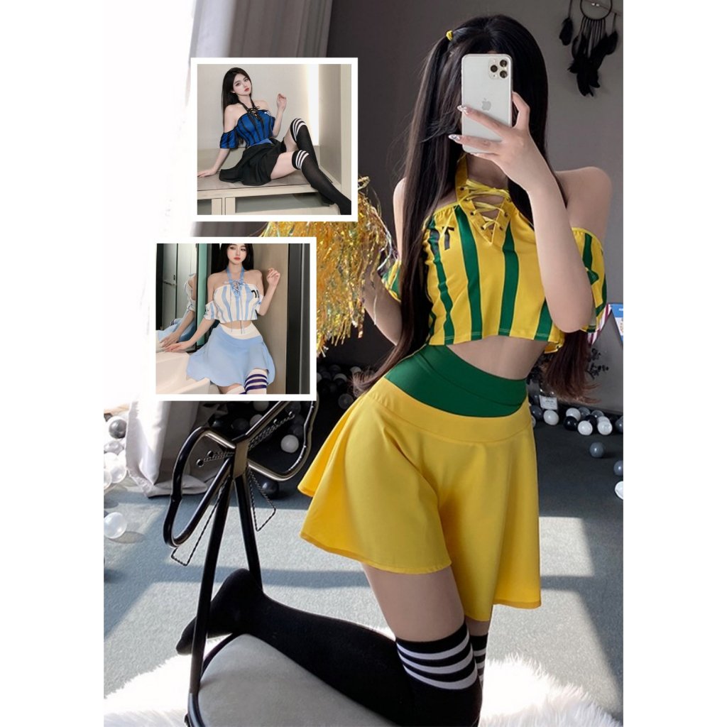 Lingerie Sexy hot Halter Garis Sepak Bola Piala Dunia Seragam Cosplay 3A210