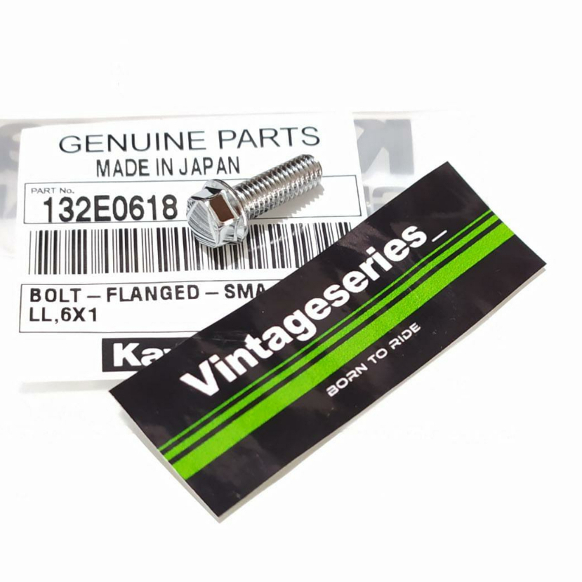 BAUT STANG JEPIT 6X18 NINJA R RR ORIGINAL KAWASAKI GENUINE PART 132E0618 MADE IN JAPAN