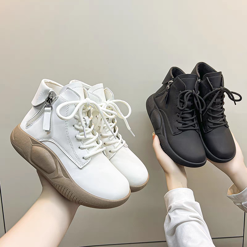 COD Sneakersdaily 451 Sepatu Boots Tali Wanita Premium Boot Hak Tinggi