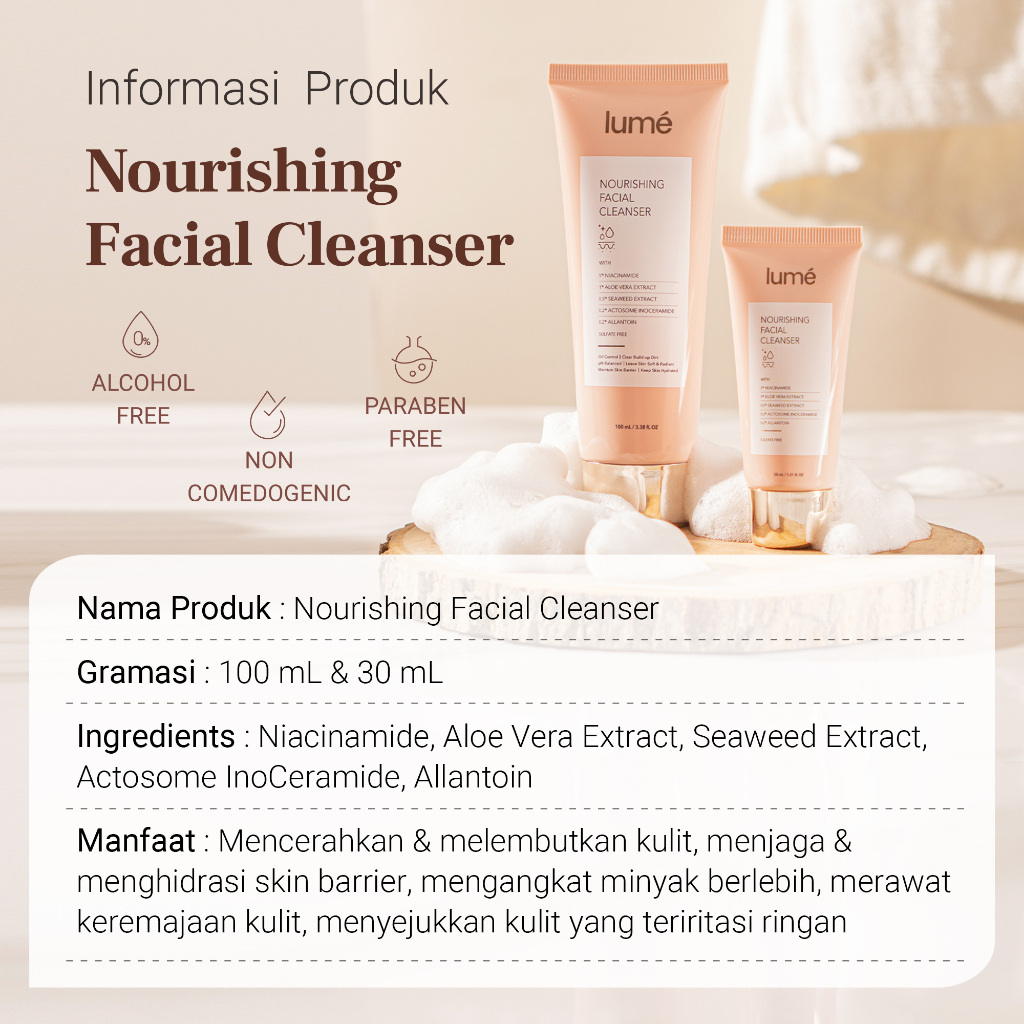 (Free Emas 24K) LUME Nourishing Facial Cleanser Skincare Sabun Cuci Muka