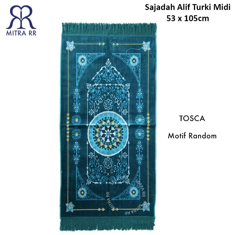 Sajadah Turki | Sajadah Alif Motif Warna Ukuran Midi Tanggung 53x105