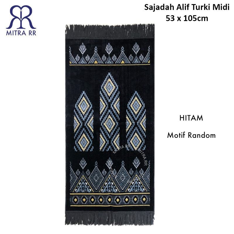 Sajadah Turki | Sajadah Alif Motif Warna Ukuran Midi Tanggung 53x105