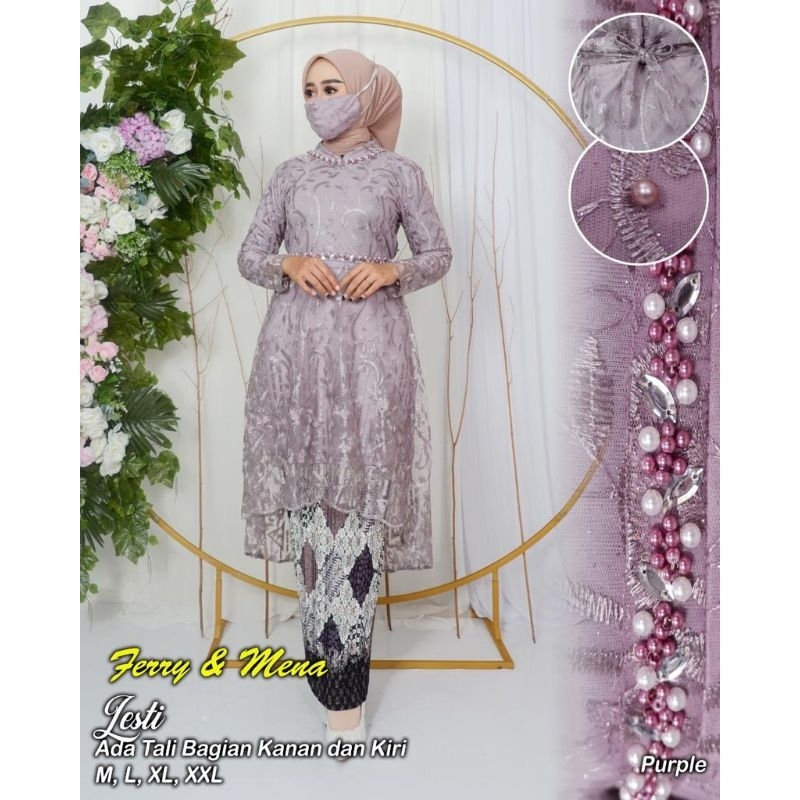 Melia Kebaya - Setelan Kebaya Tunik Payet Busui / Kebaya Tunik Lesty / Kebaya Lamaran / Kebaya Tunik Modern