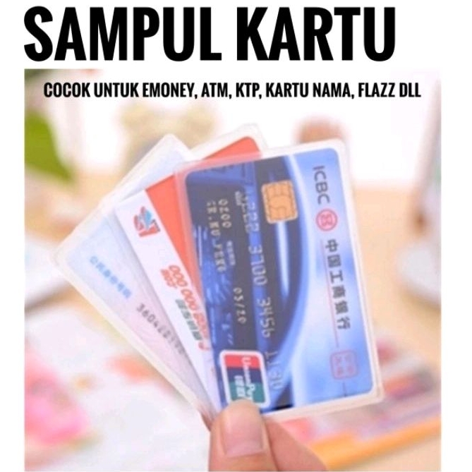 Plastik cover sampul sarung Pelindung Kartu ATM / KTP / SIM