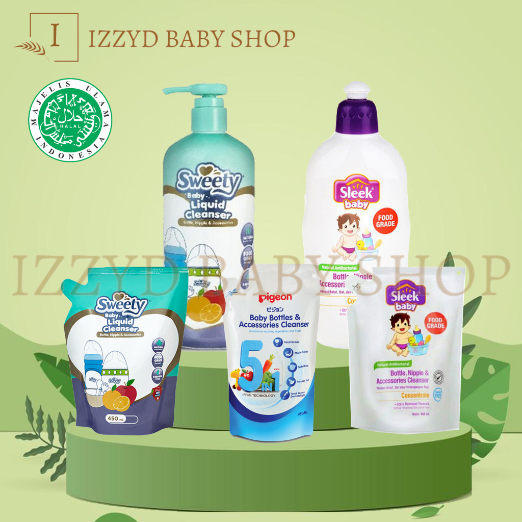 Liquid Cleanser laundry detergent Sleek Refill Cairan Sabun Pencuci Botol Susu 450ml / 500ml