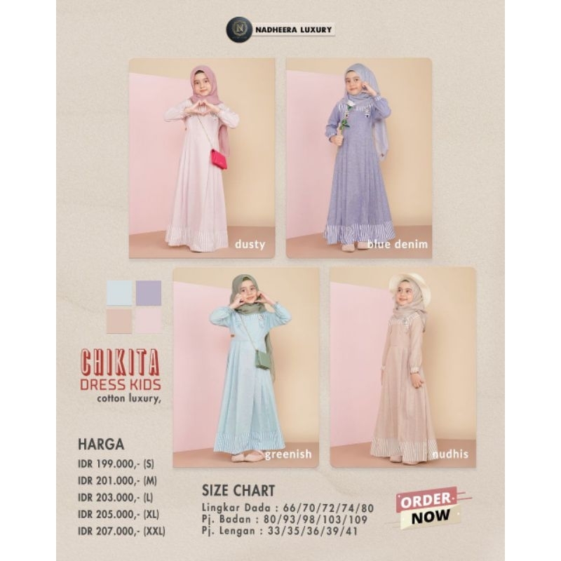 CHIKITA DRESS KIDS BY NADHEERA LUXURY// NYAMAN //GAMIS ANAK KECIL