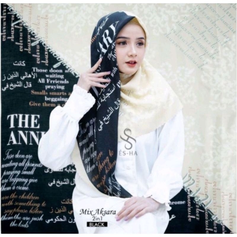 KERUDUNG SEGI EMPAT HIJAB JILBAB MOTIF ARAB ANNIVERSARY PREMIUM