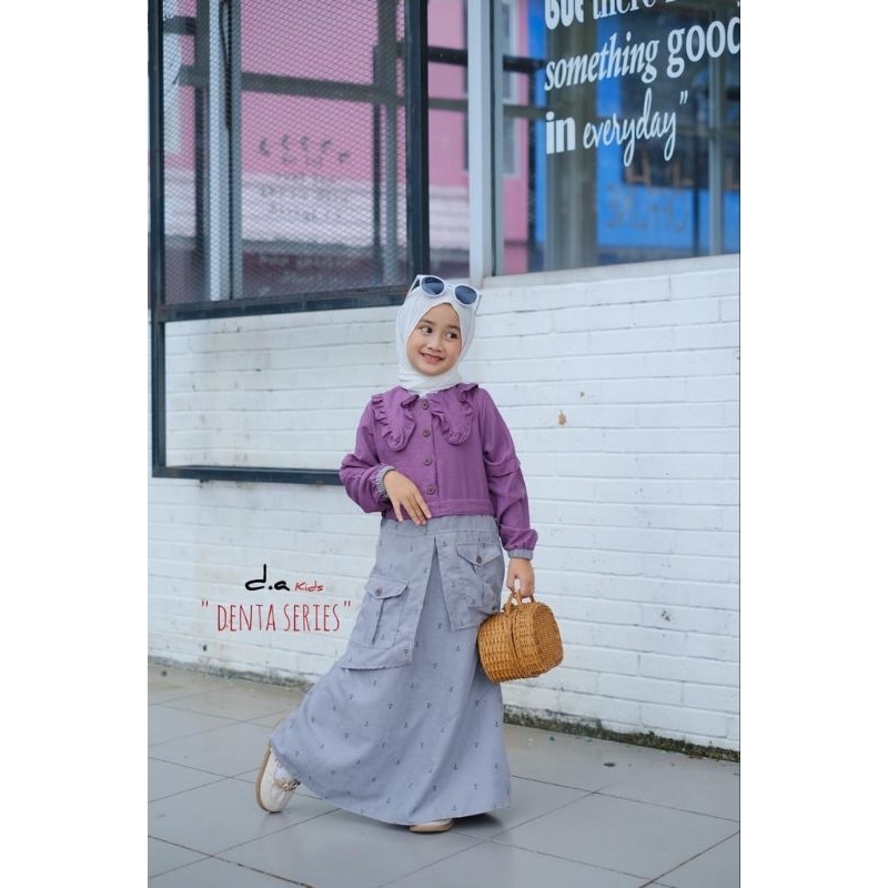 Zaja - Baju Gamis Anak Perempuan 4-12 Tahun Bahan PoloLinen Mix Corduroy Motif Cantik Dan Imut / Busana Muslim Anak-anak Cocok Di Pakai Untuk Acara &amp; Sekolah Ngaji Dan Sentuhan Desain Kerah Mewah