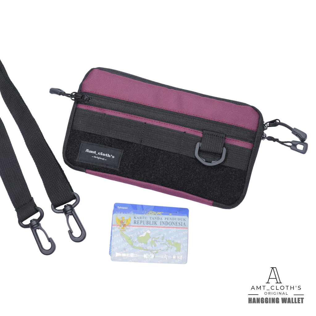 AMT - Hanging Wallet - Tas Tangan Tas Selempang Pouch Bag Sling Bag Hand Bag Hanging Bag - Canvas Velcro