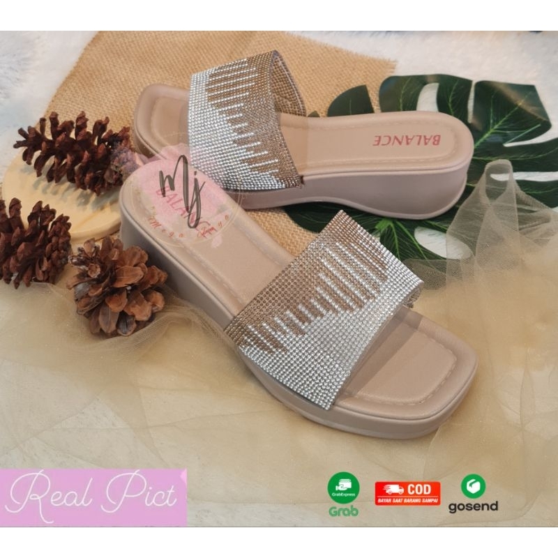 SANDAL WEDGES WANITA IMPORT sendal bangkok wanita