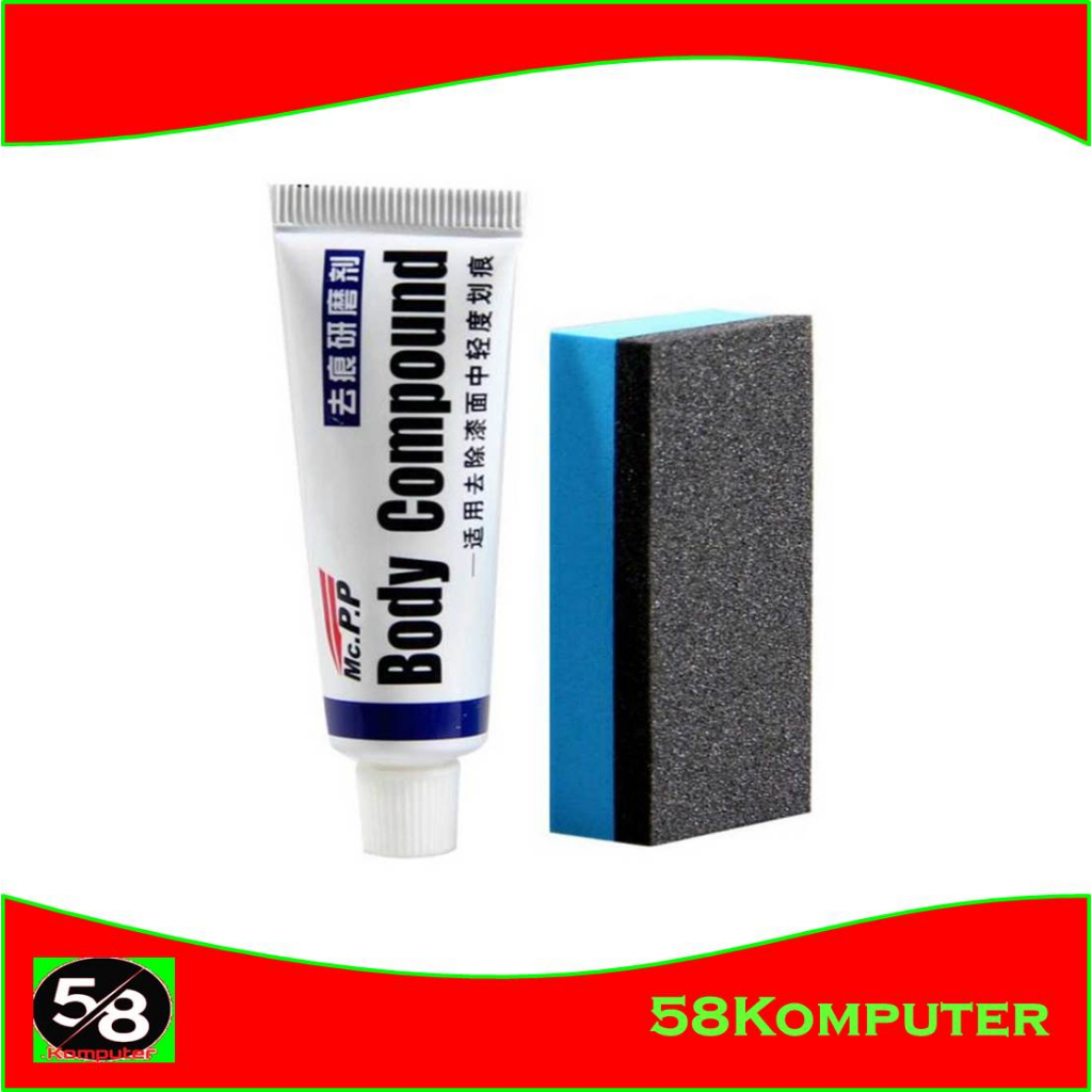 Kompon Compound + Busa Poles Applicator Pad Penghilang Baret Body Mobil Motor Scratch Repair Kit Compound Wax Paint Scratch Auto Care Polish body compound penghilang baret mobil