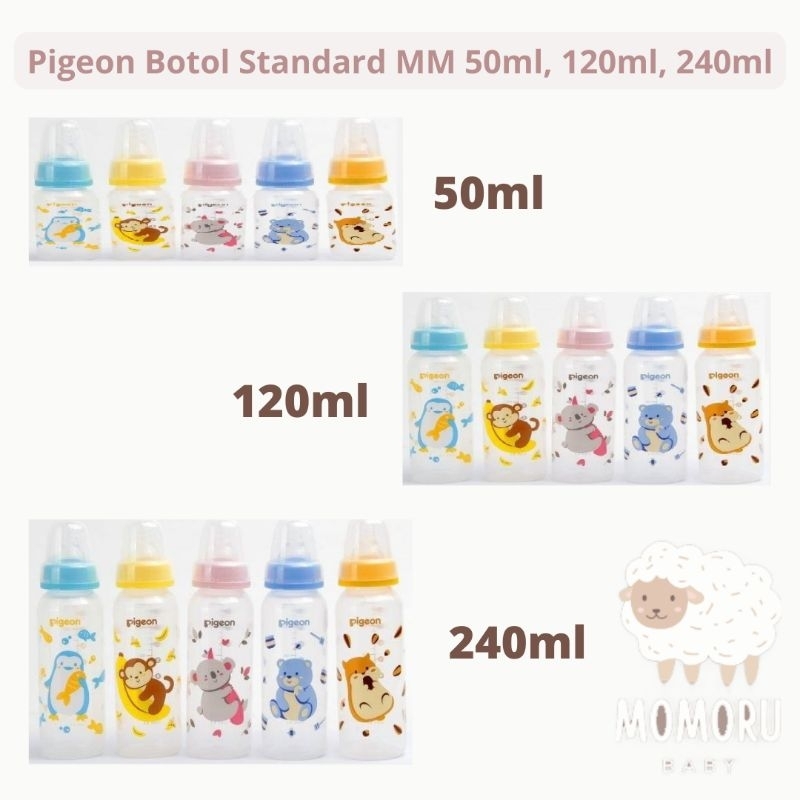 Botol Susu Dot Bayi Pigeon Peristaltic Nipple PP RP Standard MM 50ml 120ml 240ml