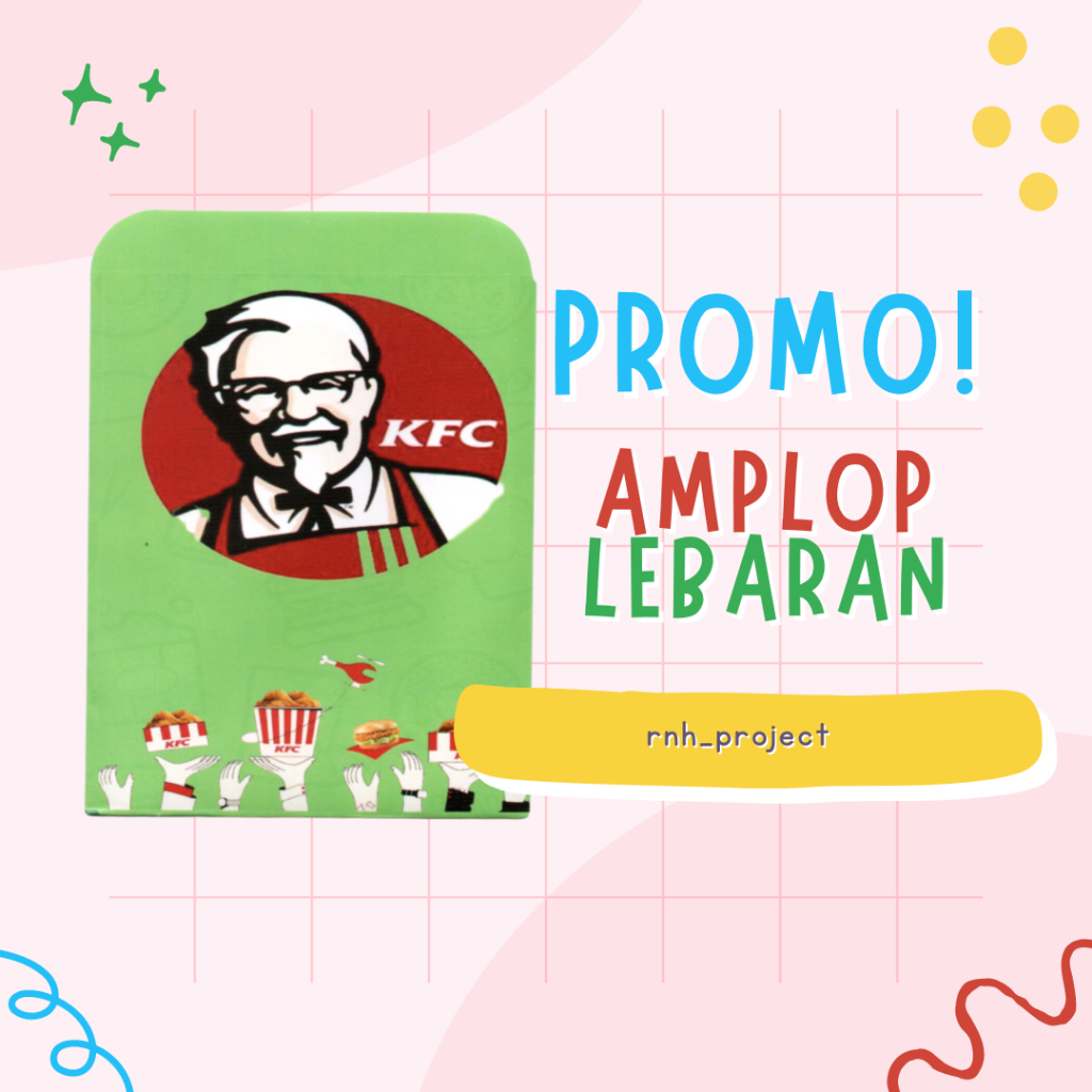 

[LANGSUNG KIRIM] ISI 5 PCS AMPLOP LEBARAN UKURAN MEDIUM | UANG DILIPAT 1X MOTIF KFC KENTUCKY FRIED CHICKEN | AMPLOP MURAH | AMPLOP LEBARAN TANGERANG ISI 5 PCS