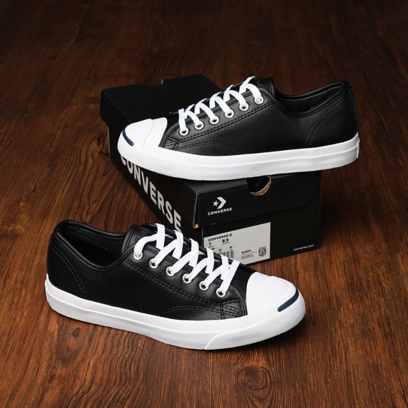 Sepatu Converse Jack pursell Leather Black White
