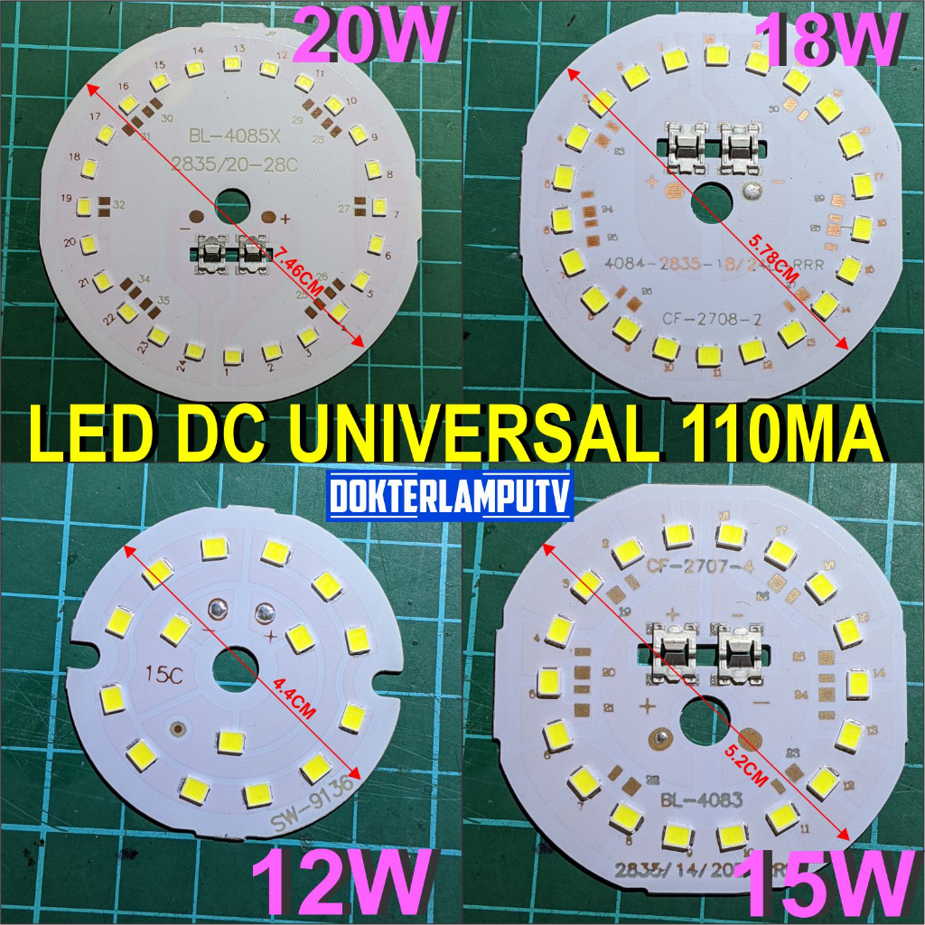 PCB LED DC 12W 15W 18W 20W 110MA UNTUK PENGGANTIAN LAMPU LED UNIVERSAL UNTUK PROYEKTOR DIY PROJEK LAMPU LED RUMAH ELEKTRONIK DLL