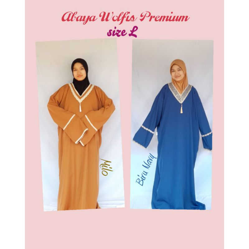 ABAYA WOLFIS PREMIUM/MUKENA TRAVELLING SIYE L