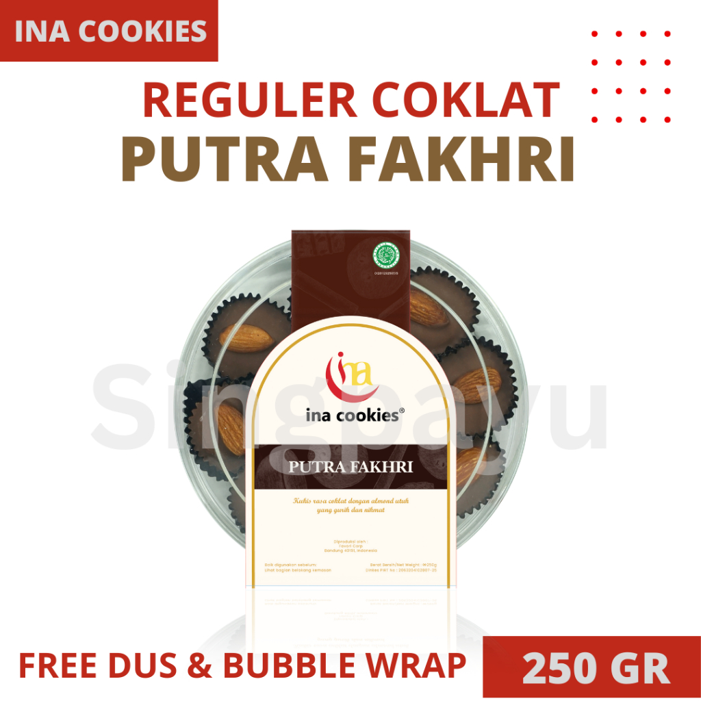 

REGULER COKLAT - Ina Cookies, FREE Bubble Wrap/Dus, Kue Kering Handmade Enak, Halal, Murah