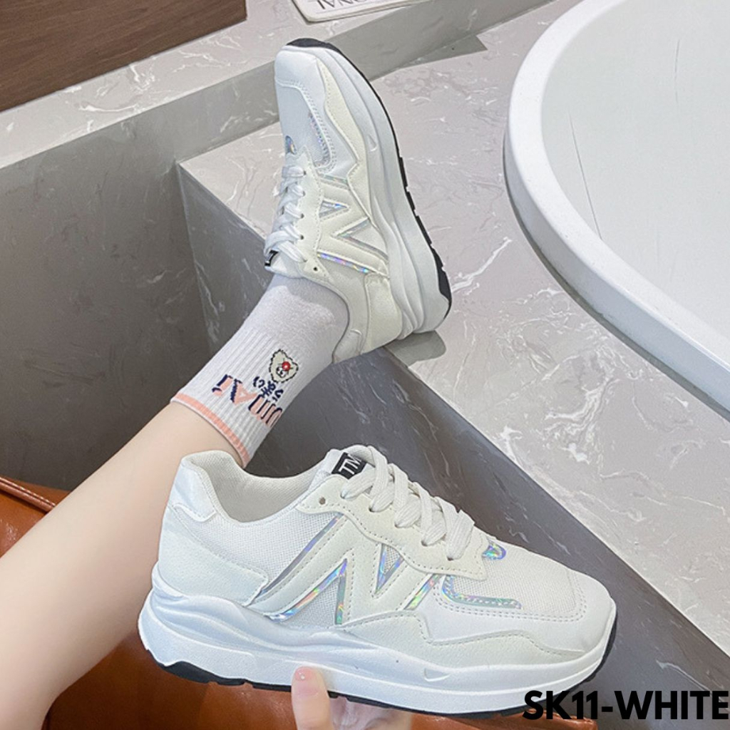 SEPATU SNEAKERS WANITA BERTALI KOREAN HIGHSOLE STYLE LARIS BAHAN PU IMPORT SK11