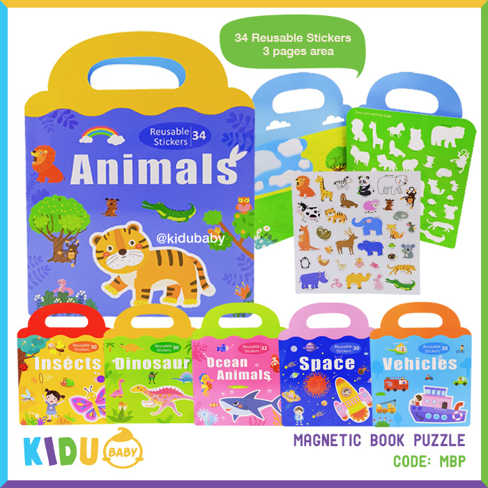 Mainan Edukasi Buku Belajar Magnetic Anak Magnetic Book Puzzle Kidu Baby