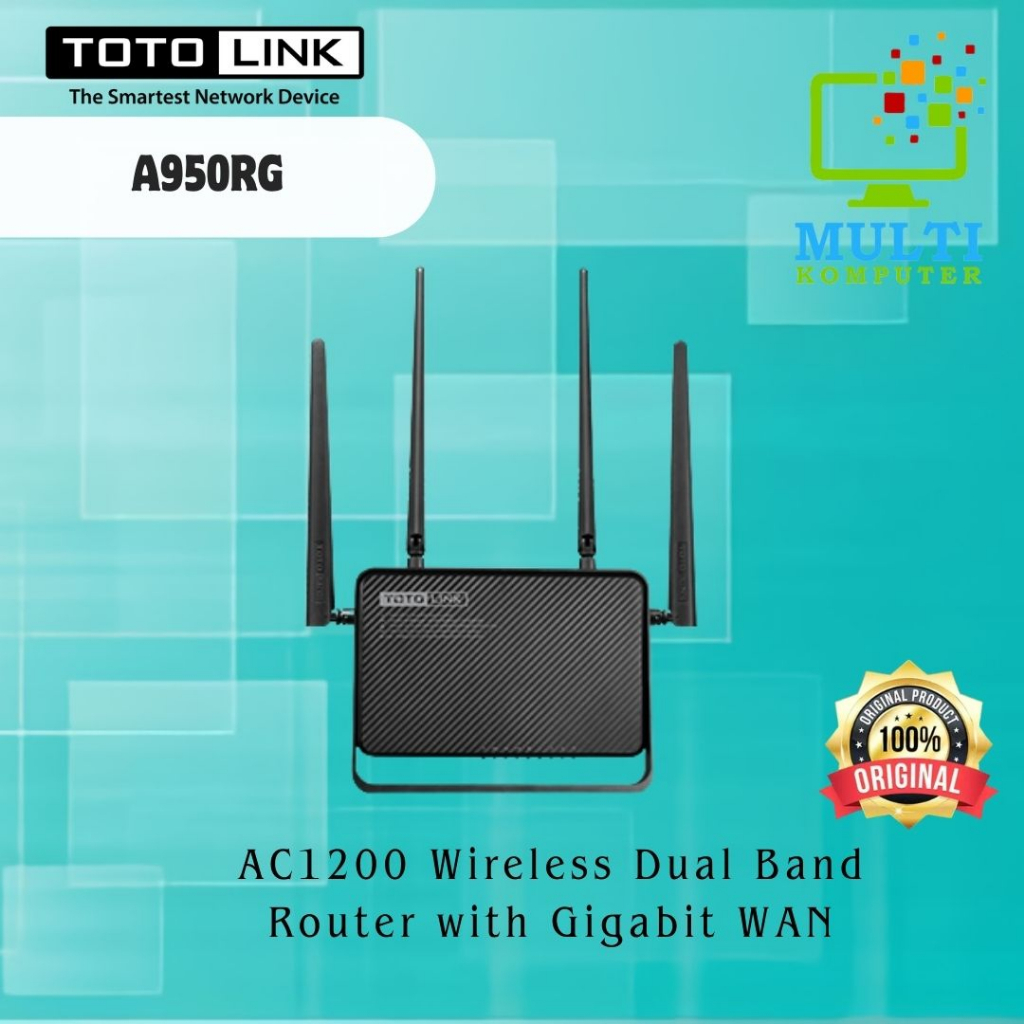 Wireless Dual Band Router with Gigabit WAN AC1200 - TOTOLINK A950RG