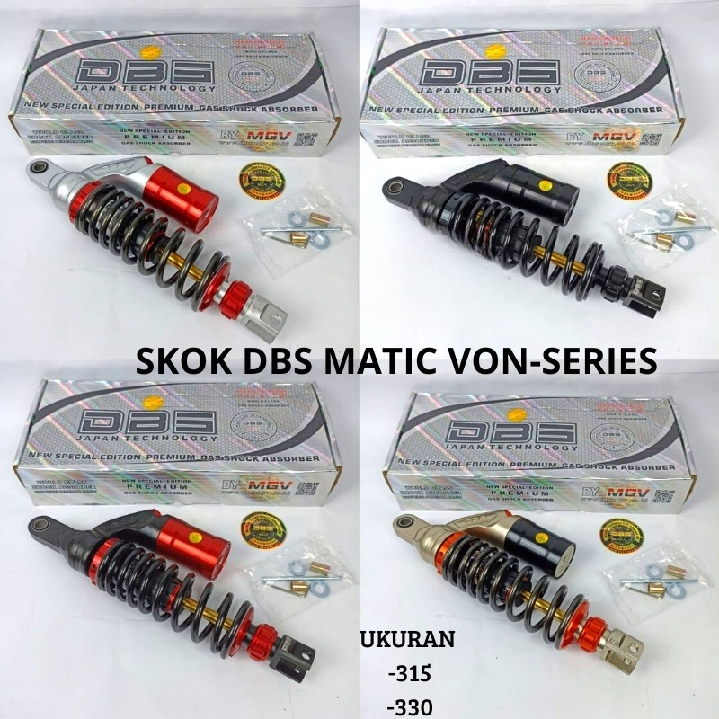 Shock skok matic 315 mm 330 copy RCB shockbreaker DBS VON SERIES VARIO BEAT scopy mio black titan co