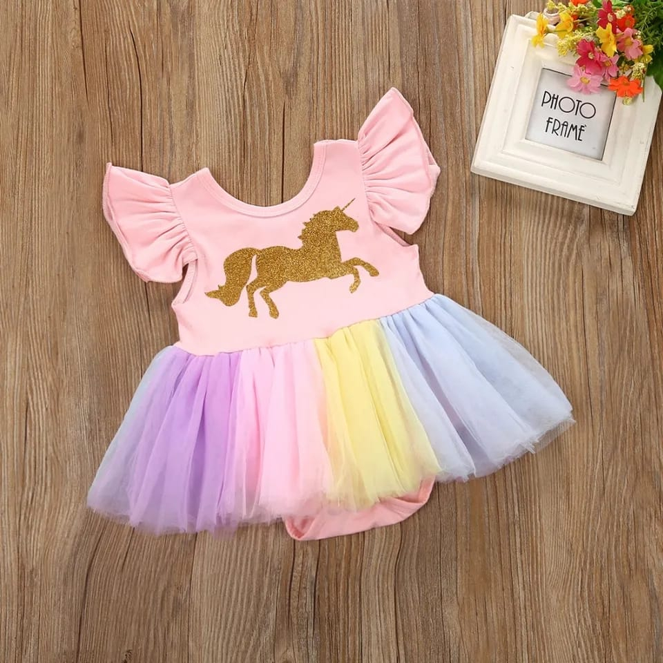Gaun bayi 6 bulan Dress unicorn anak baju ulang tahun tutu Dress pesta