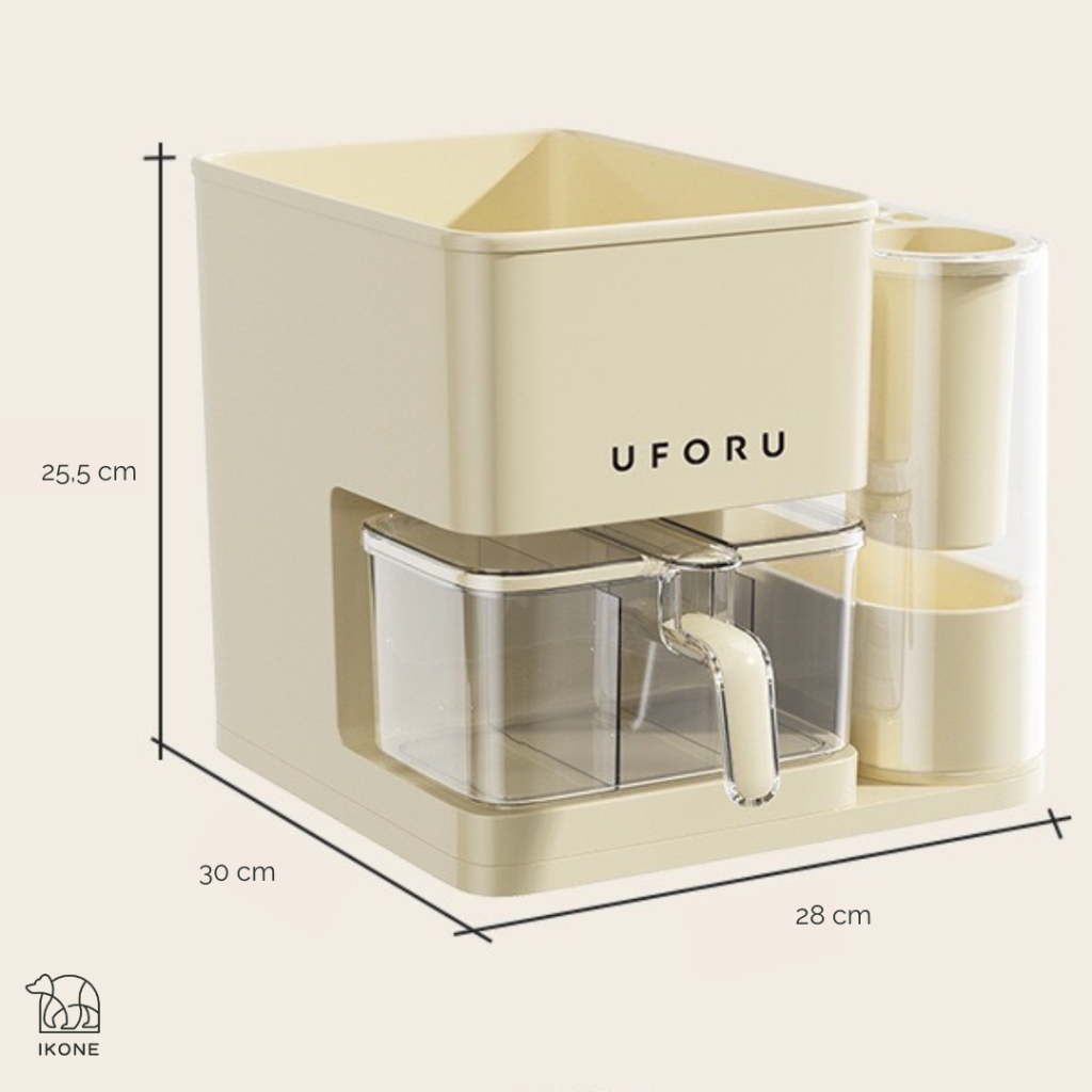 【IKONE】KITSU Tempat Bumbu Kombinasi Tempat Pisau Serbaguna Wadah Bumbu Dispenser Tempat Bumbu Multifungsi Rak Bumbu Penyimpanan