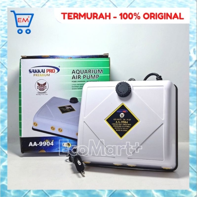 SAKKAI PRO PREMIUM AA-9904 AERATOR AIR PUMP POMPA UDARA GELEMBUNG 4 LUBANG AQUARIUM / AQUASCAPE