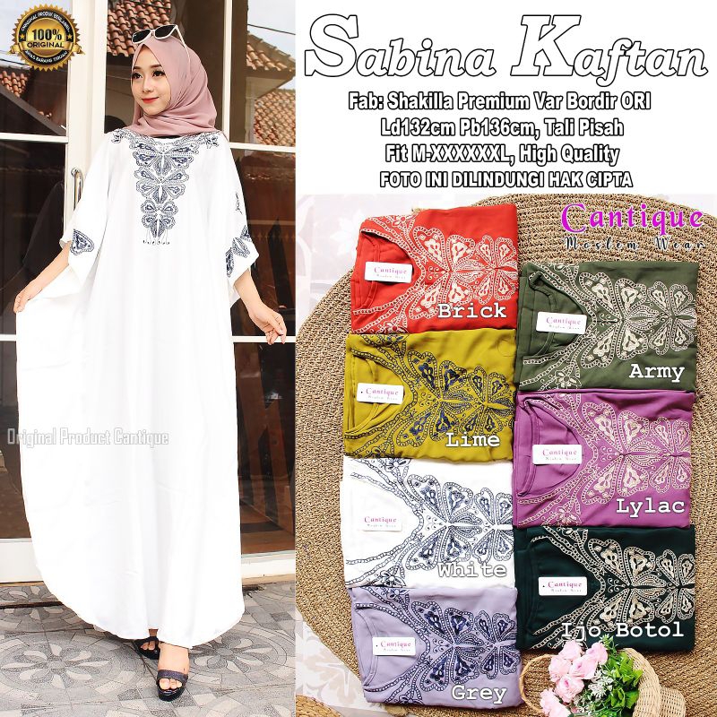 KAFTAN PROMO WANITA LEBARAN 2023 MEWAH ELEGAN MURAH PUTIH REMAJA JUMBO SHAKILA PREMIUM TERBARU TERLA