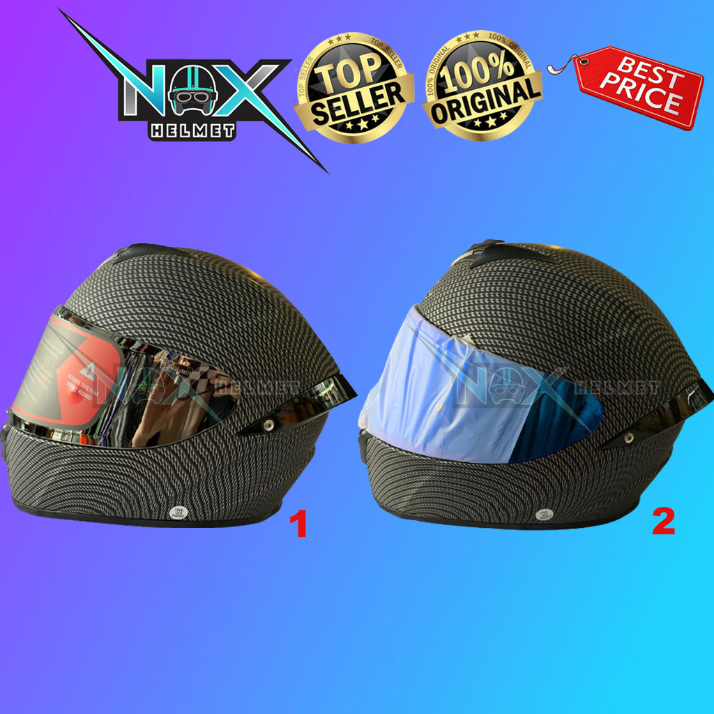 Helm SNAIL FF S2 Motif Fibercarbon Fullface (ongkir 3kg)