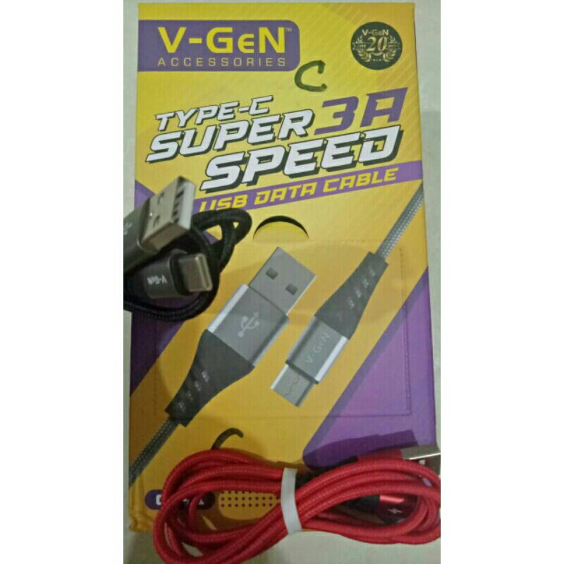 KABEL DATA V-GEN TYPE C USB FAST CHARGING 3 A ORIGINAL