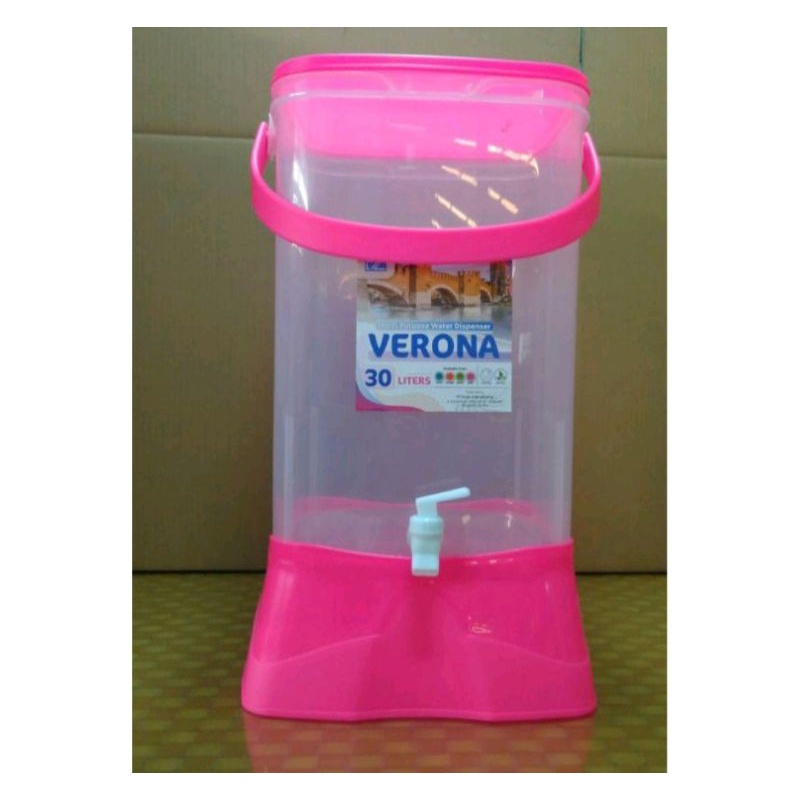 DRINK JAR TEMPAT AIR VERONA EZY 30 LITER TEMPAT AIR MINUM / TEMPAT JUALAN ES EMBER + KERAN