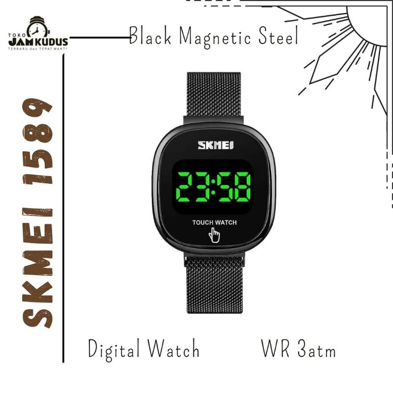 Jam tangan digital SKMEI 1589 black original murah