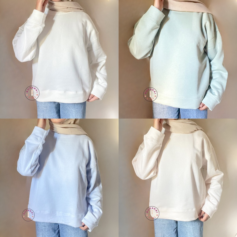 SWEATER BASIC OVERSIZE (tidak crop) KOREAN SWEATER