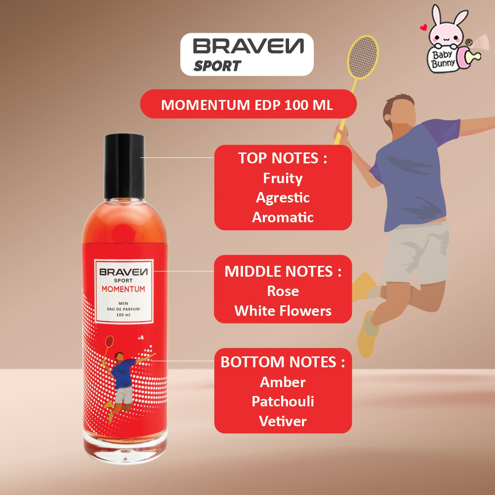 ❤ BELIA ❤ BRAVEN Sport Men Eau De Parfum 100ml | EDP Parfume Cowok Laki-laki | Baby Bunny